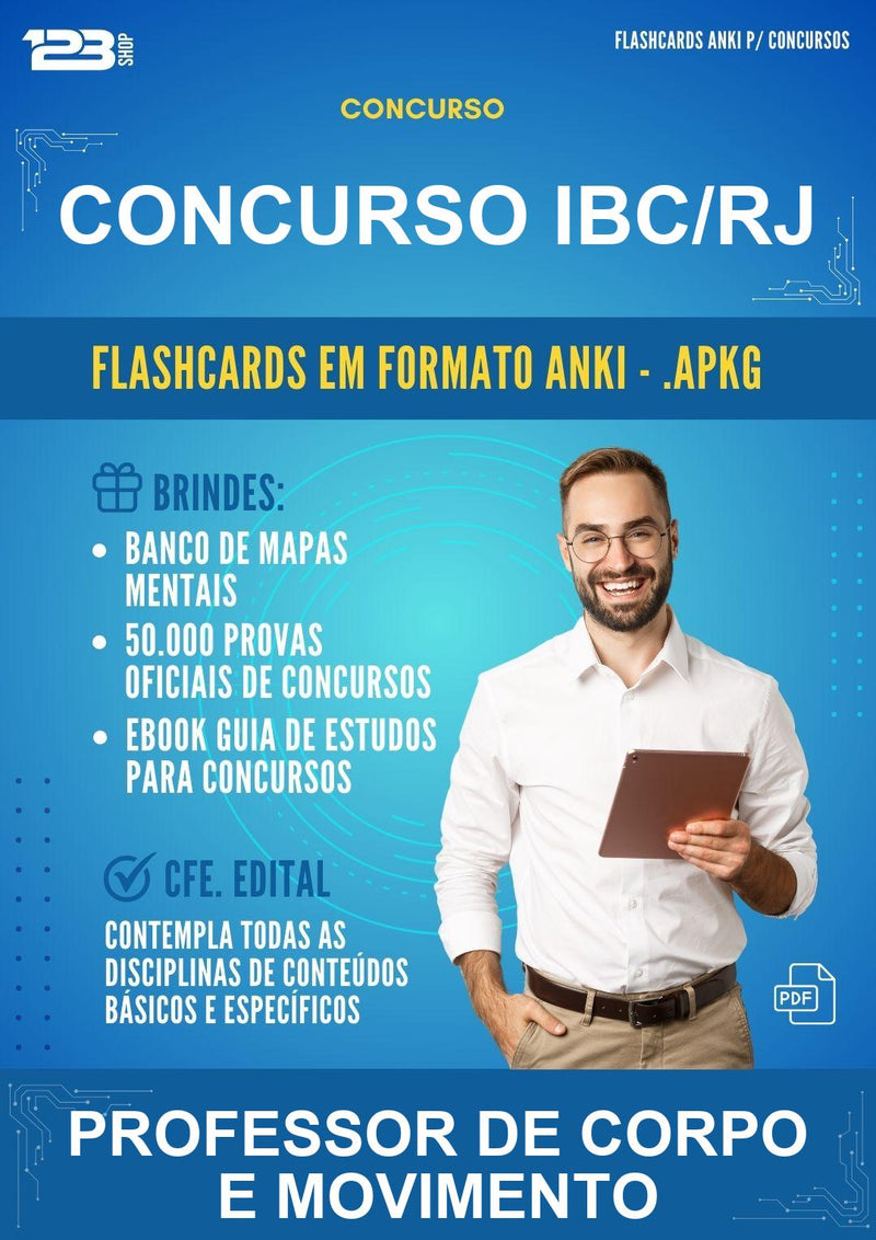 Flashcards Anki para o Concurso Ibc/RJ para Professor de Corpo E Movimento - 600 Flashcards