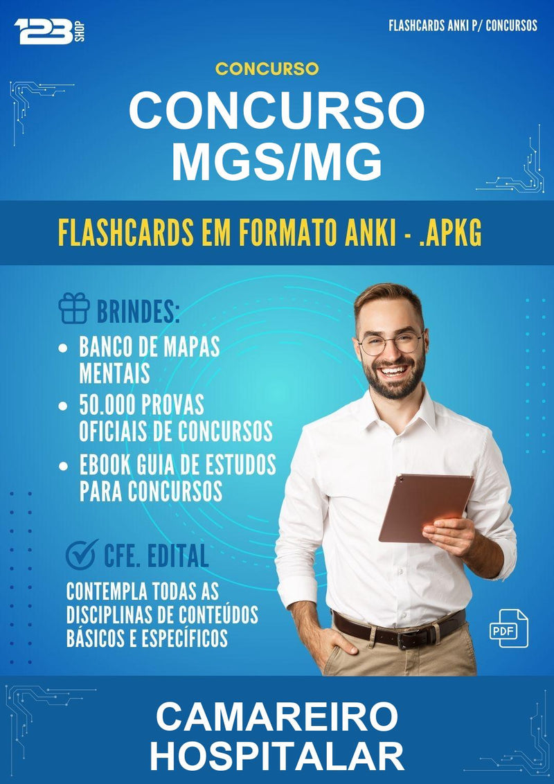 Flashcards Anki para o Concurso Mgs/MG para Camareiro Hospitalar - 600 Flashcards