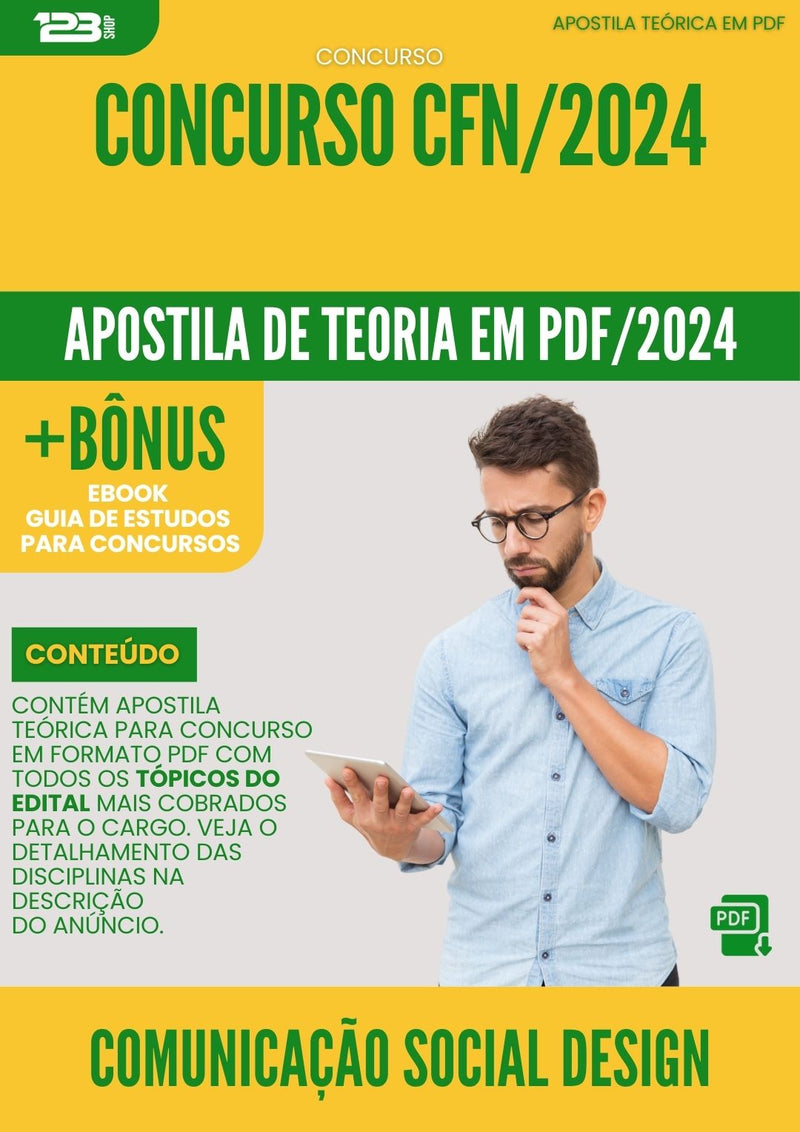 Apostila Teórica para Concurso Comunicação Social Design Concurso CFN 2024
