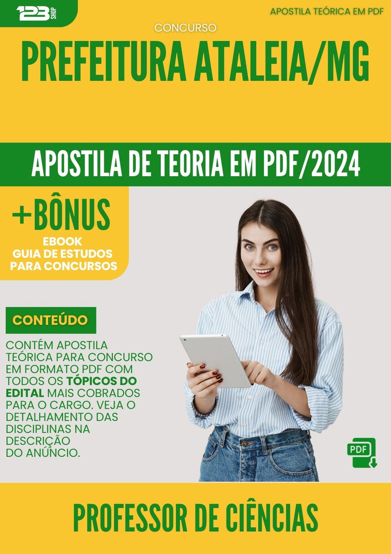 Apostila Teórica para Concurso Professor De Ciencias da Prefeitura Ataleia Mg 2024 - Conteúdo de Acordo com Edital