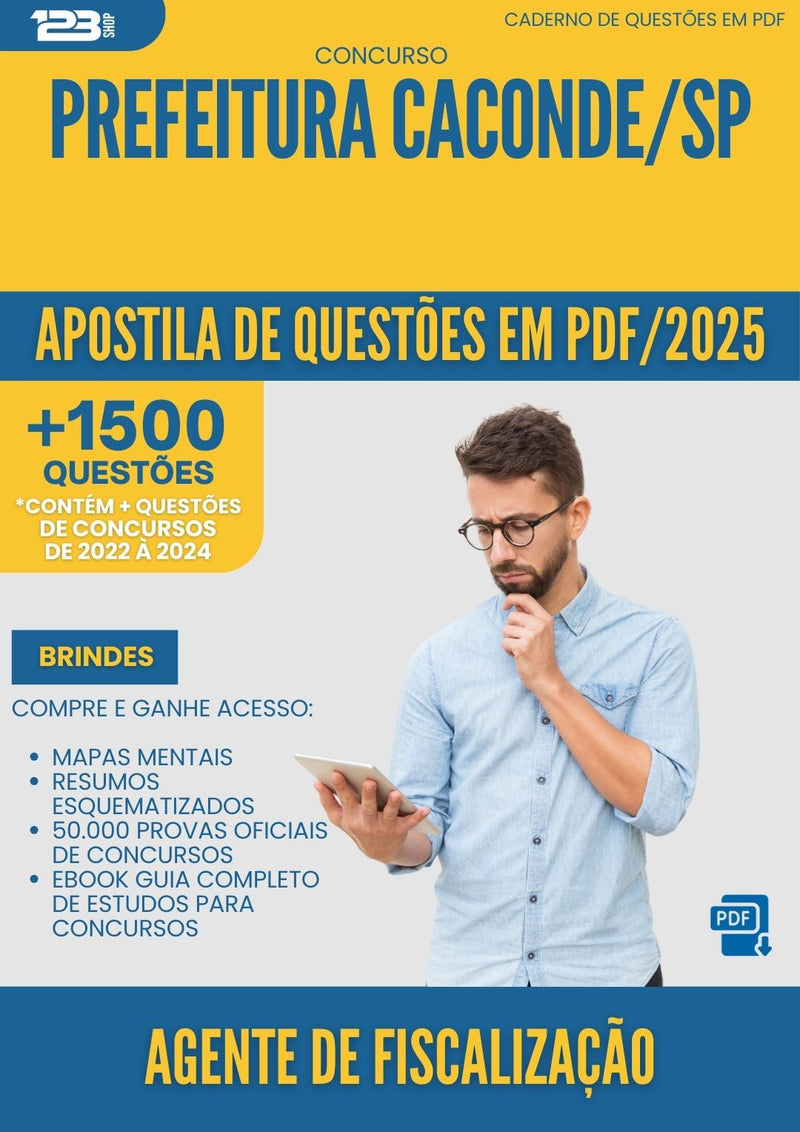 Apostila de Questões para Concurso Agente De Fiscalizacao da Prefeitura Caconde Sp 2025 - Mais de 1.500 Questões