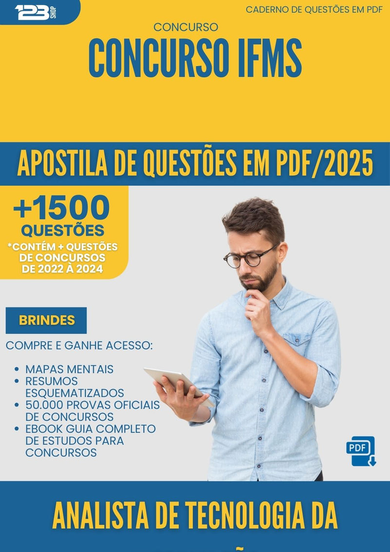Apostila de Questões para Concurso Analista De Tecnologia Da Informacao Ifms 2025 - Mais de 1.500 Questões