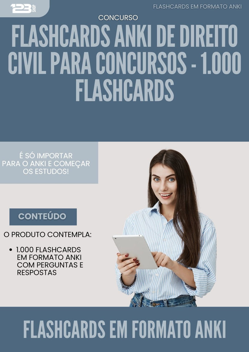 Flashcards Anki de Direito Civil para Concursos - 1.000 Flashcards