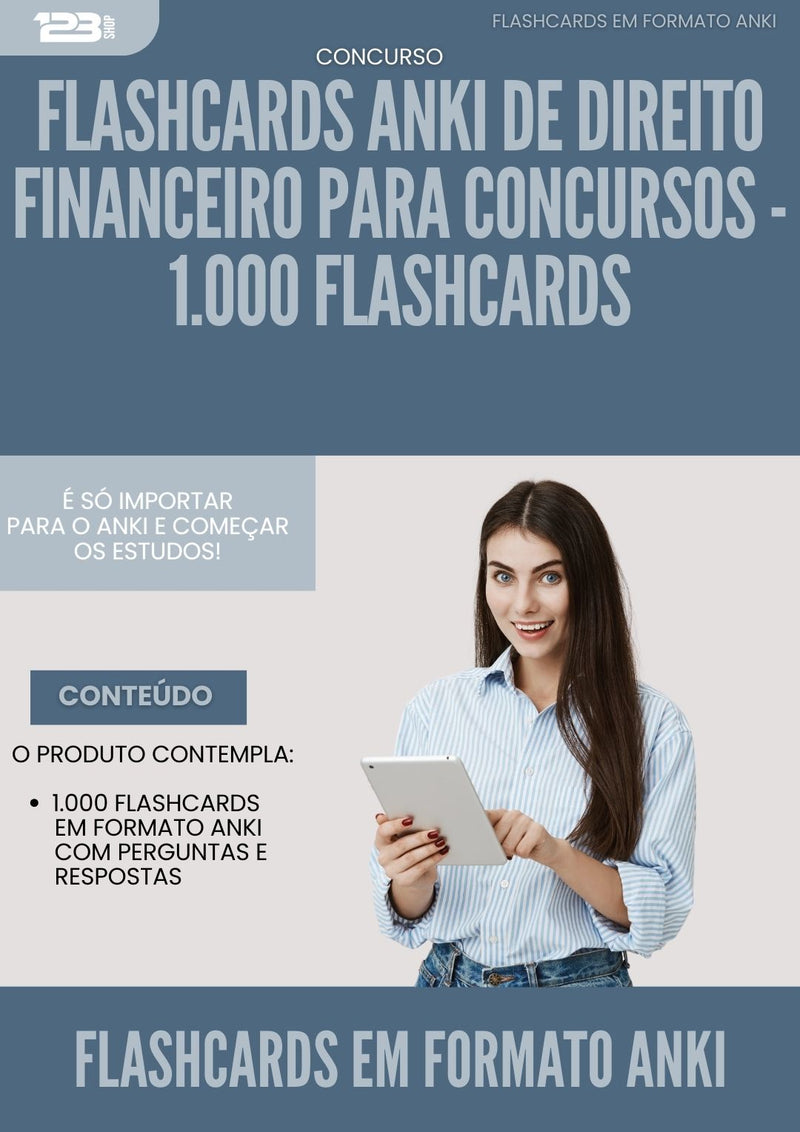 Flashcards Anki de Direito Financeiro para Concursos - 1.000 Flashcards