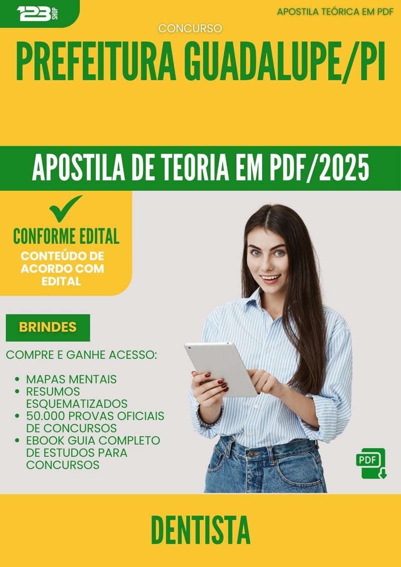 Apostila Teórica para Concurso Dentista da Prefeitura Guadalupe Pi 2025 - Conteúdo de Acordo com Edital