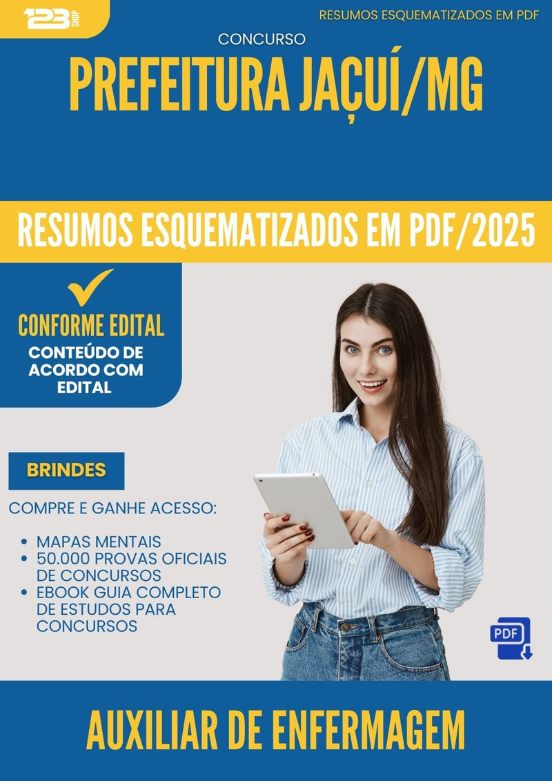 Resumos Esquematizados para Concurso Auxiliar De Enfermagem da Prefeitura Jacui Mg 2025 - Conteúdo de Acordo com Edital