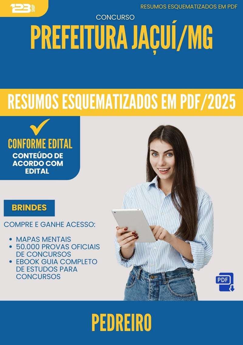 Resumos Esquematizados para Concurso Pedreiro da Prefeitura Jacui Mg 2025 - Conteúdo de Acordo com Edital