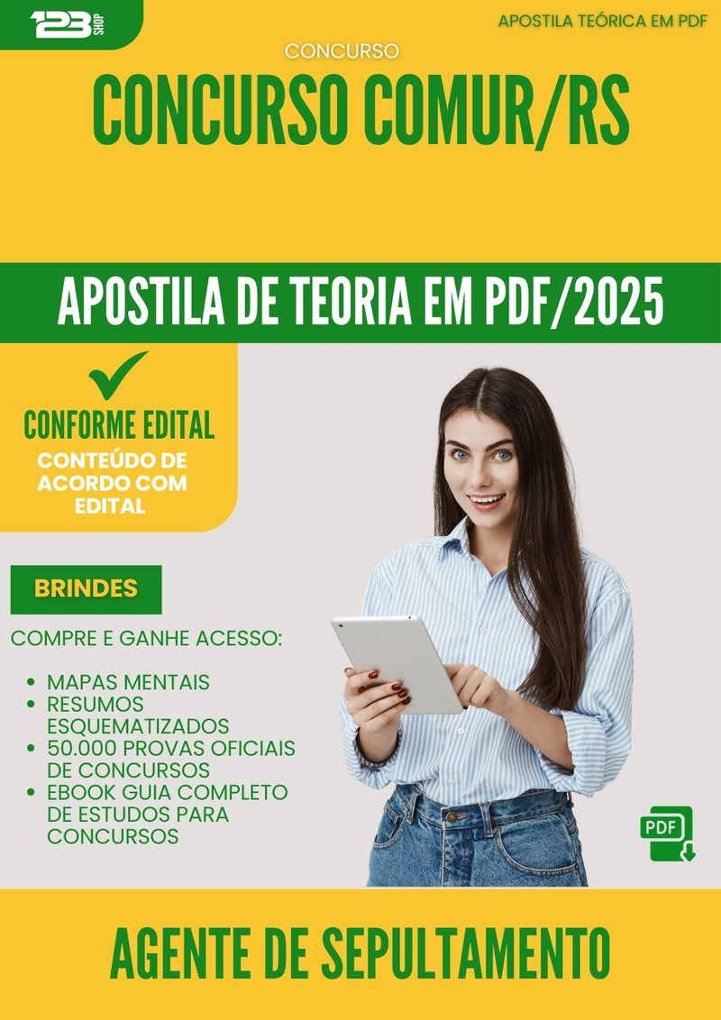Apostila Teórica para Concurso Agente De Sepultamento Comur Rs 2025 - Conteúdo de Acordo com Edital