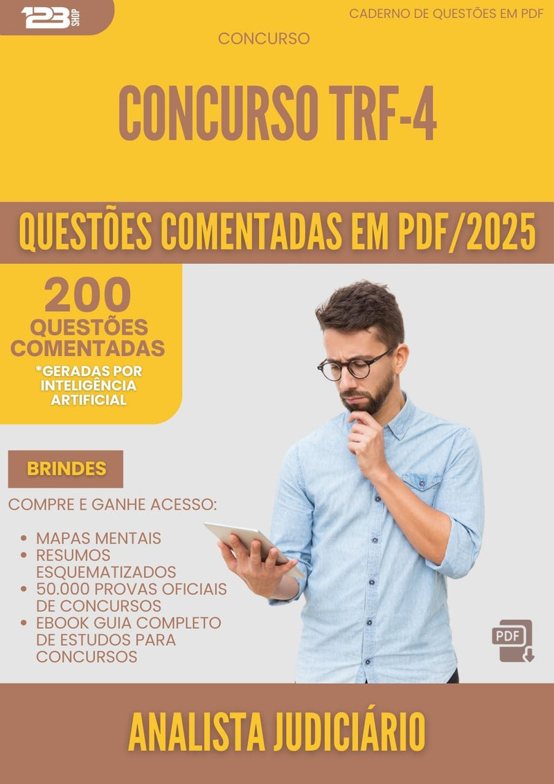 200 Questões Comentadas para Concurso Analista Judiciario Trf 4 2025 - 200 Questões