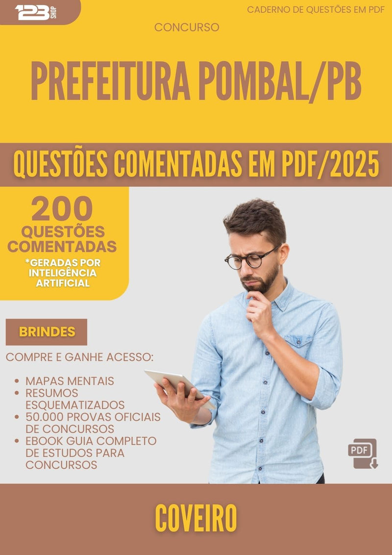 200 Questões Comentadas para Concurso Coveiro da Prefeitura Pombal Pb 2025 - 200 Questões