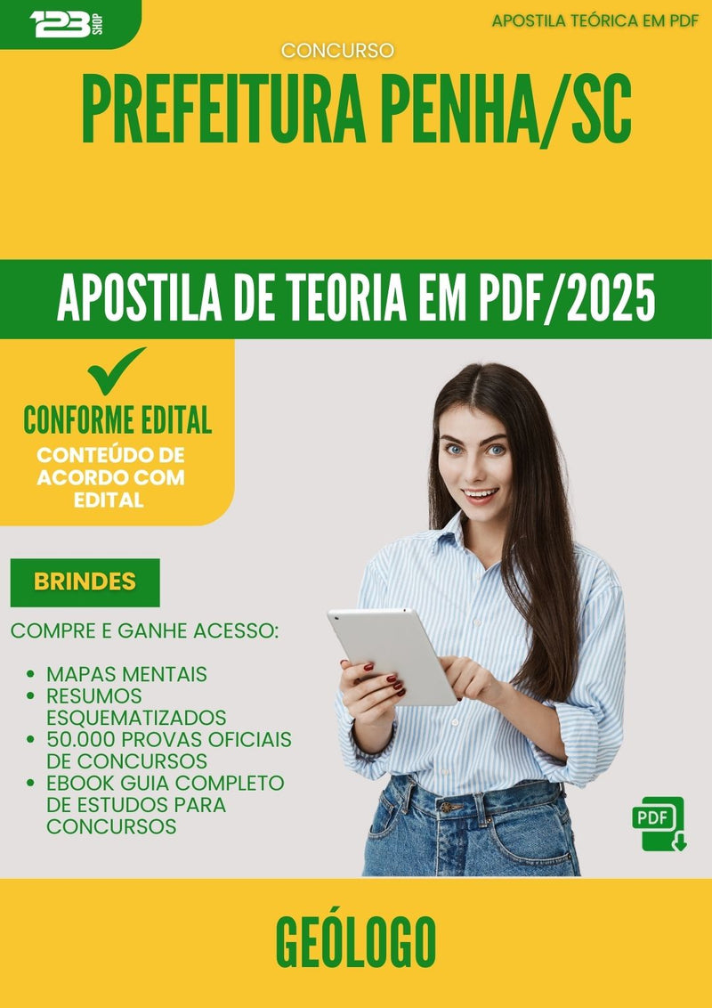 Apostila Teórica para Concurso Geologo da Prefeitura Penha Sc 2025 - Conteúdo de Acordo com Edital