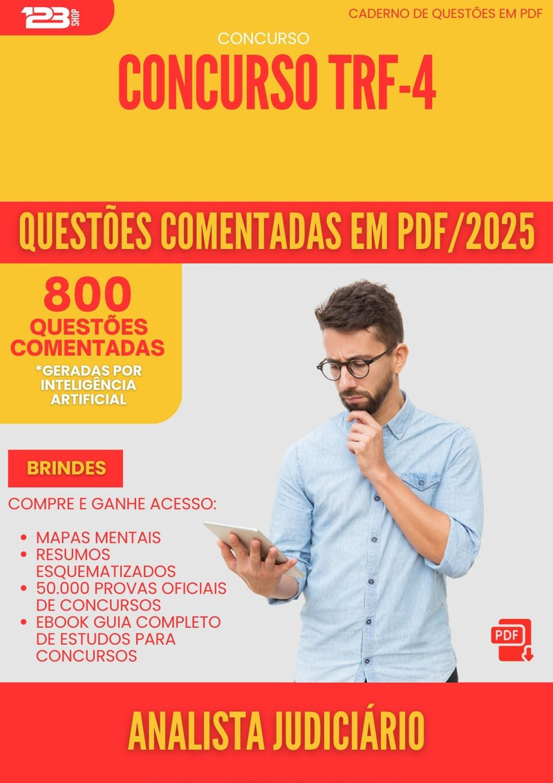 800 Questões Comentadas para Concurso Analista Judiciario Biblioteconomia Trf 4 2025 - 800 Questões