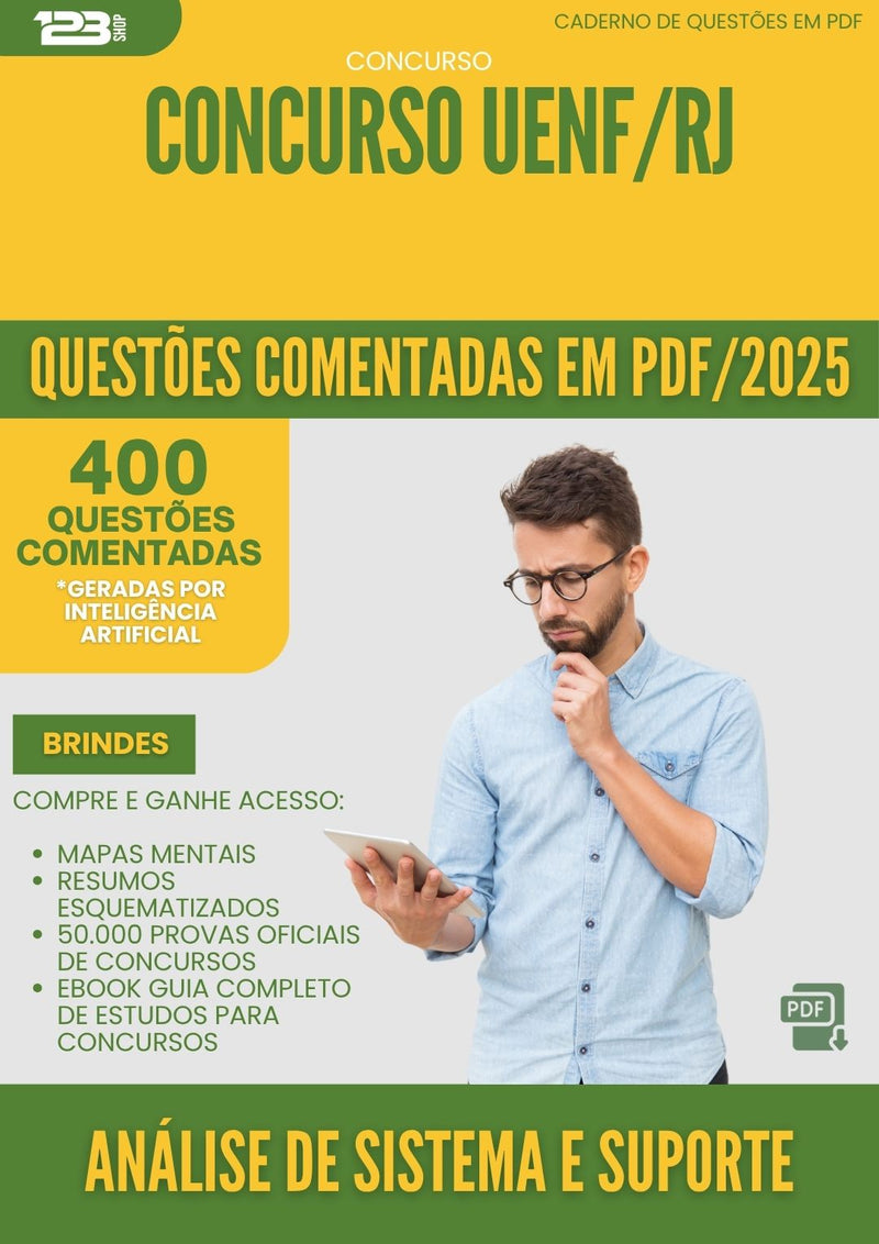 400 Questões Comentadas para Concurso Analise De Sistema E Suporte Uenf Rj 2025 - 400 Questões