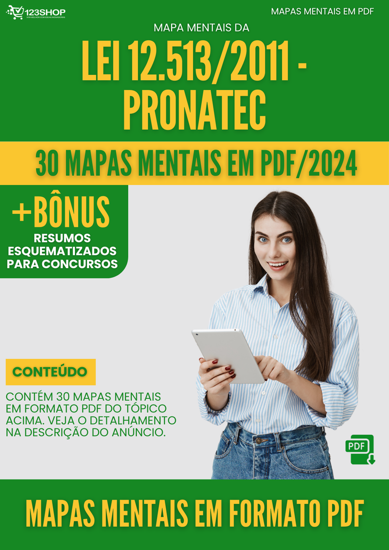 Mapas Mentais da Lei 12.513/2011 - Pronatec