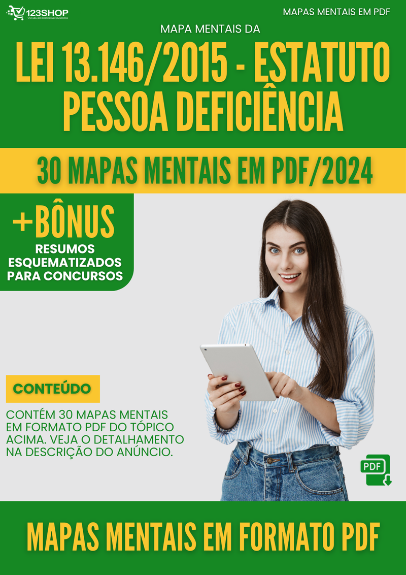 Mapas Mentais da Lei 13.146/2015 - Estatuto Pessoa Deficiência