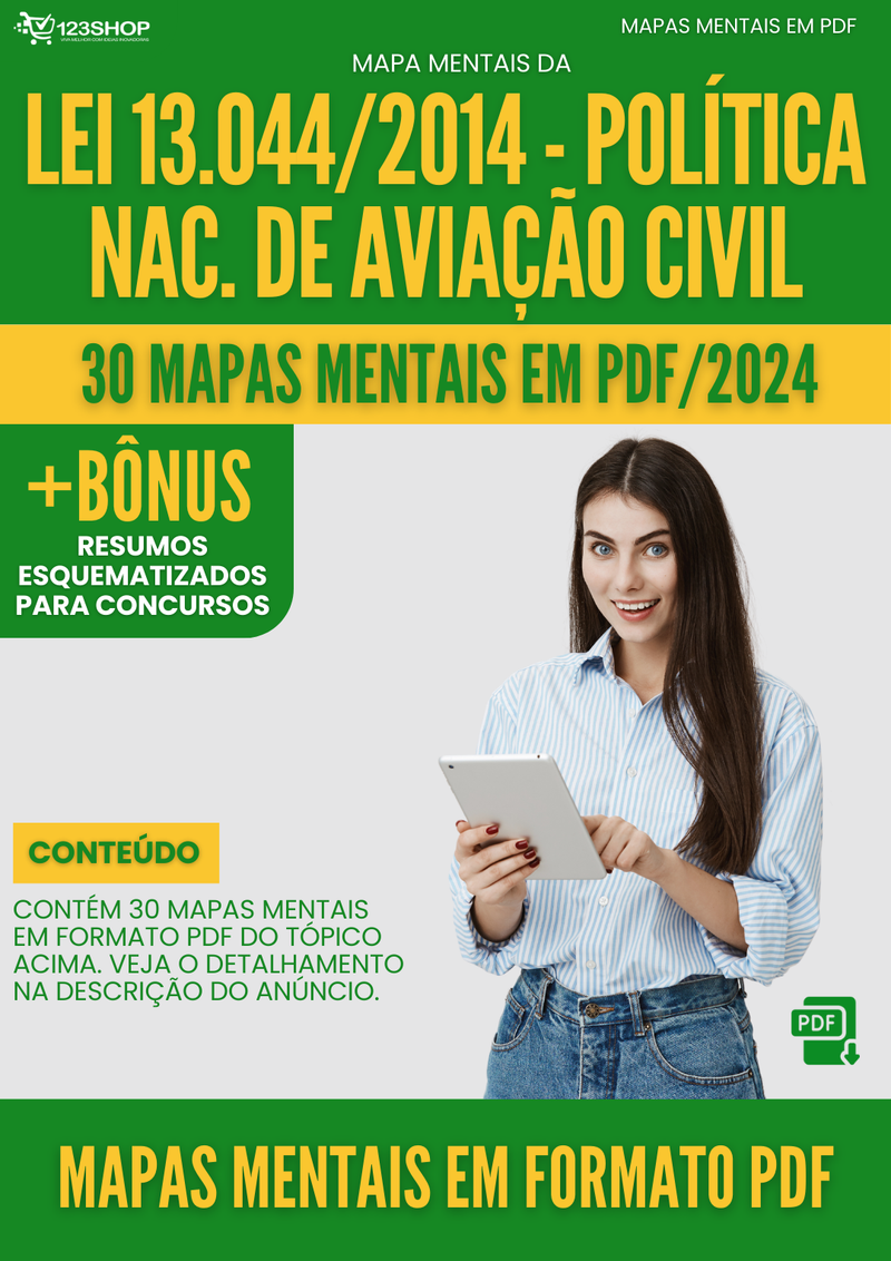 Mapas Mentais da Lei 13.044/2014 - Política Nac. De Aviação Civil