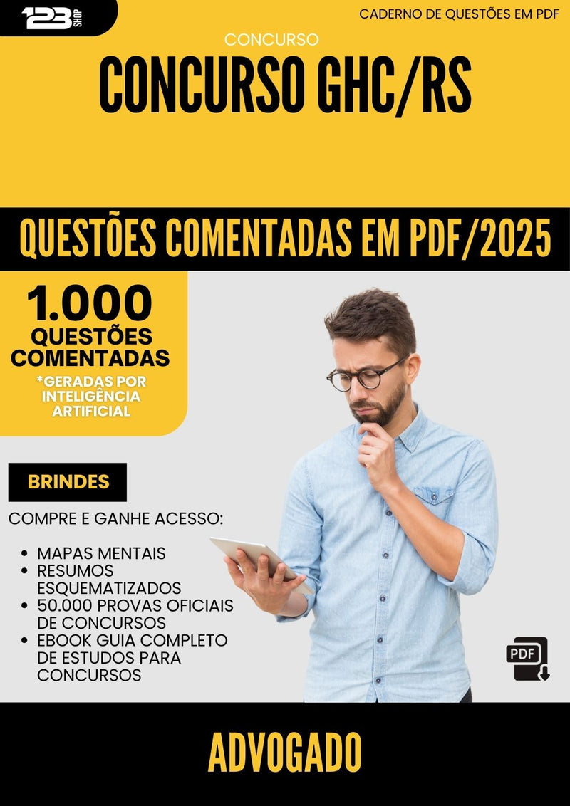 1000 Questões Comentadas para Concurso Advogado Ghc Rs 2025 - 1000 Questões
