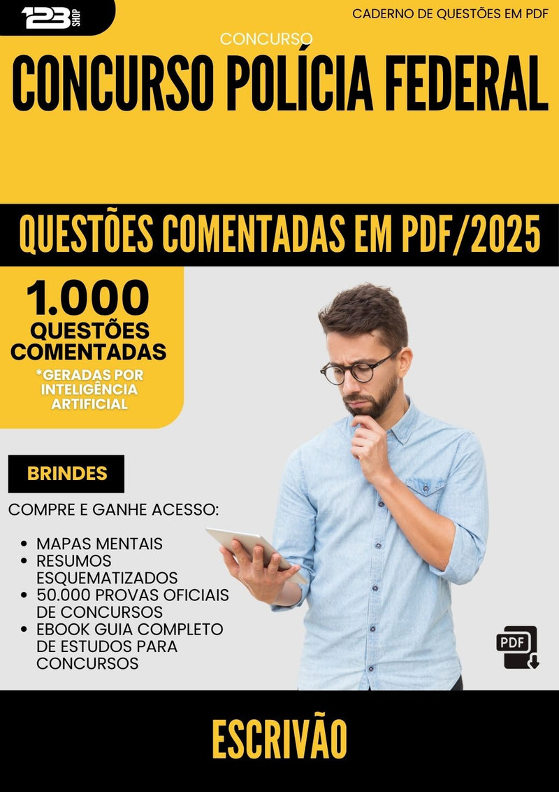 1000 Questões Comentadas para Concurso Escrivao Policia Federal 2025 - 1000 Questões