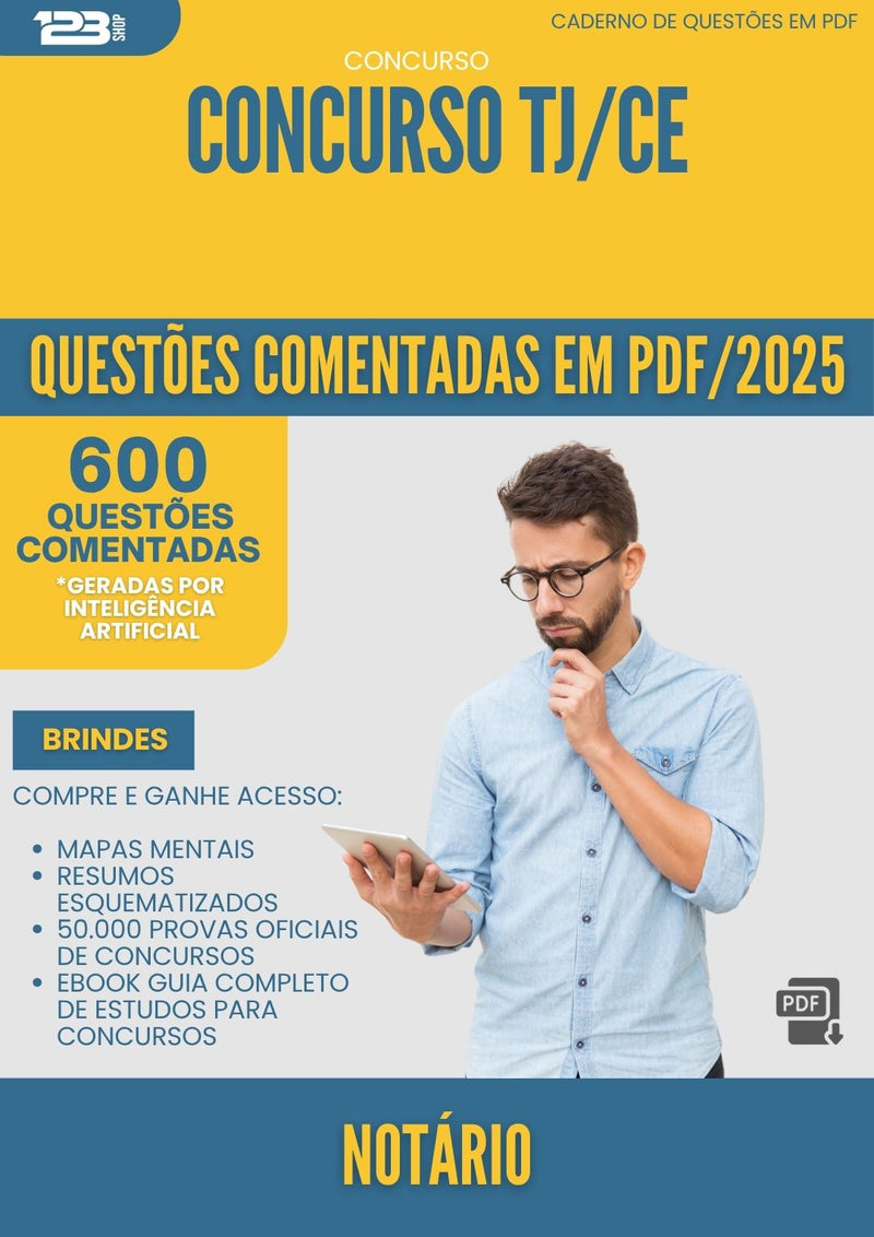 1000 Questões Comentadas para Concurso Notario Tj Ce 2025 - 600 Questões