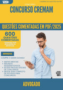1000 Questões Comentadas para Concurso Advogado Cremam 2025 - 600 Questões