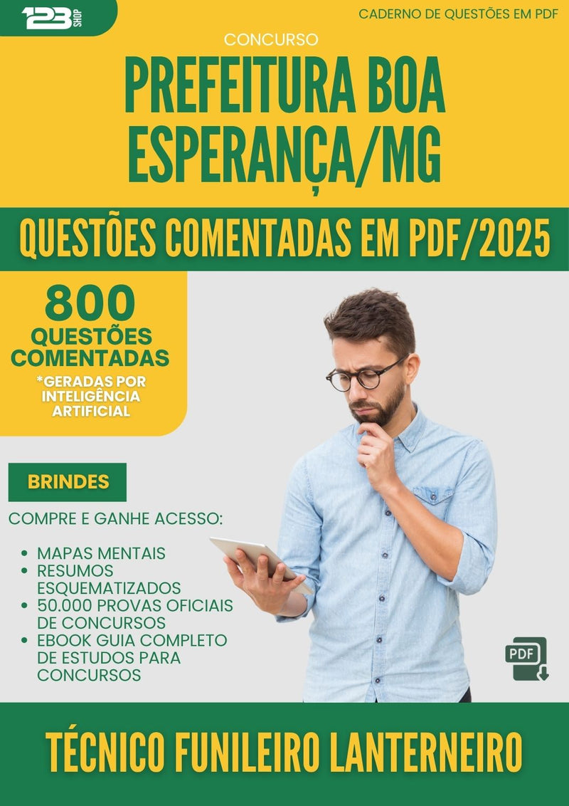 1000 Questões Comentadas para Concurso Tecnico Funileiro Lanterneiro da Prefeitura Boa Esperanca Mg 2025 - 800 Questões