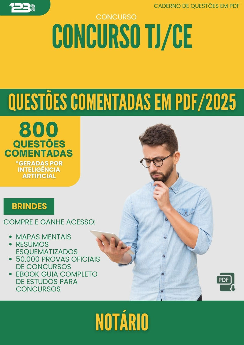 1000 Questões Comentadas para Concurso Notario Tj Ce 2025 - 800 Questões