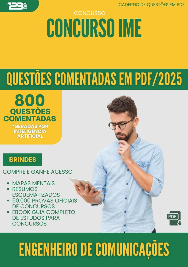 1000 Questões Comentadas para Concurso Engenheiro De Comunicacoes Ime 2025 - 800 Questões