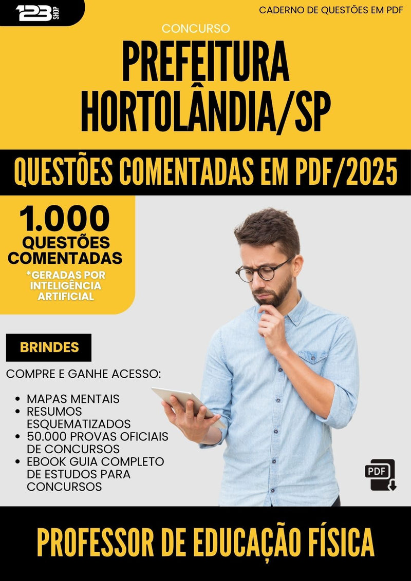 1000 Questões Comentadas para Concurso Professor De Educacao Fisica da Prefeitura Hortolandia Sp 2025 - 1000 Questões