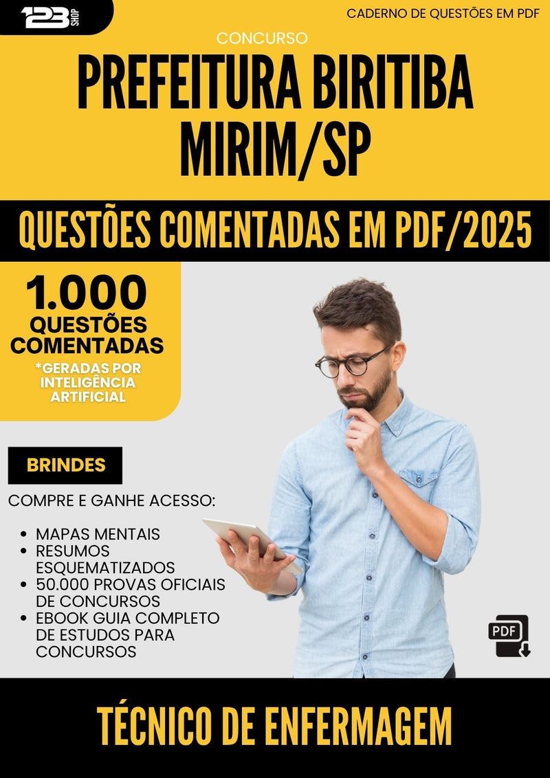 1000 Questões Comentadas para Concurso Tecnico De Enfermagem da Prefeitura Biritiba Mirim Sp 2025 - 1000 Questões