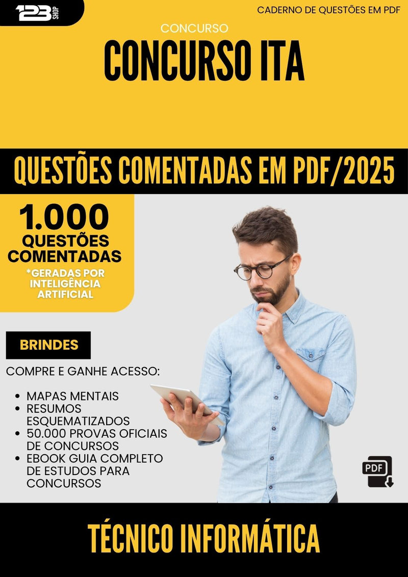1000 Questões Comentadas para Concurso Tecnico Informatica da Prefeitura Ita 2025 - 1000 Questões