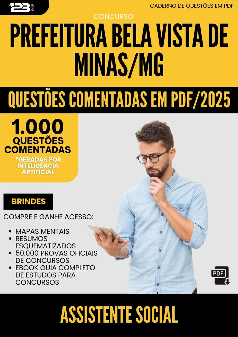 1000 Questões Comentadas para Concurso Assistente Social da Prefeitura Bela Vista De Minas Mg 2025 - 1000 Questões