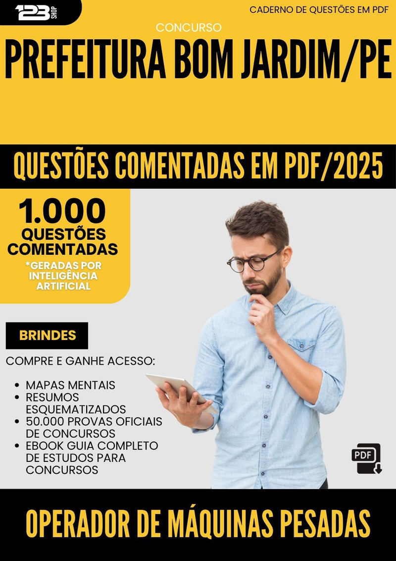 1000 Questões Comentadas para Concurso Operador De Maquinas Pesadas da Prefeitura Bom Jardim Pe 2025 - 1000 Questões