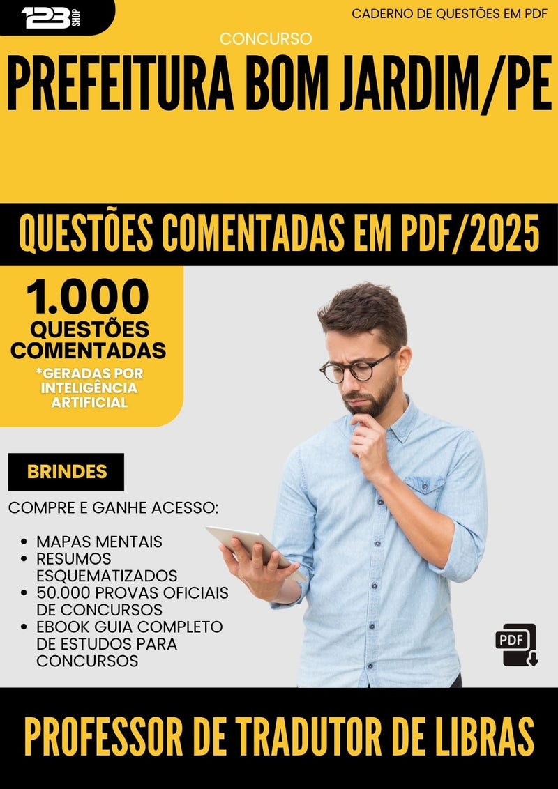 1000 Questões Comentadas para Concurso Professor De Tradutor De Libras da Prefeitura Bom Jardim Pe 2025 - 1000 Questões