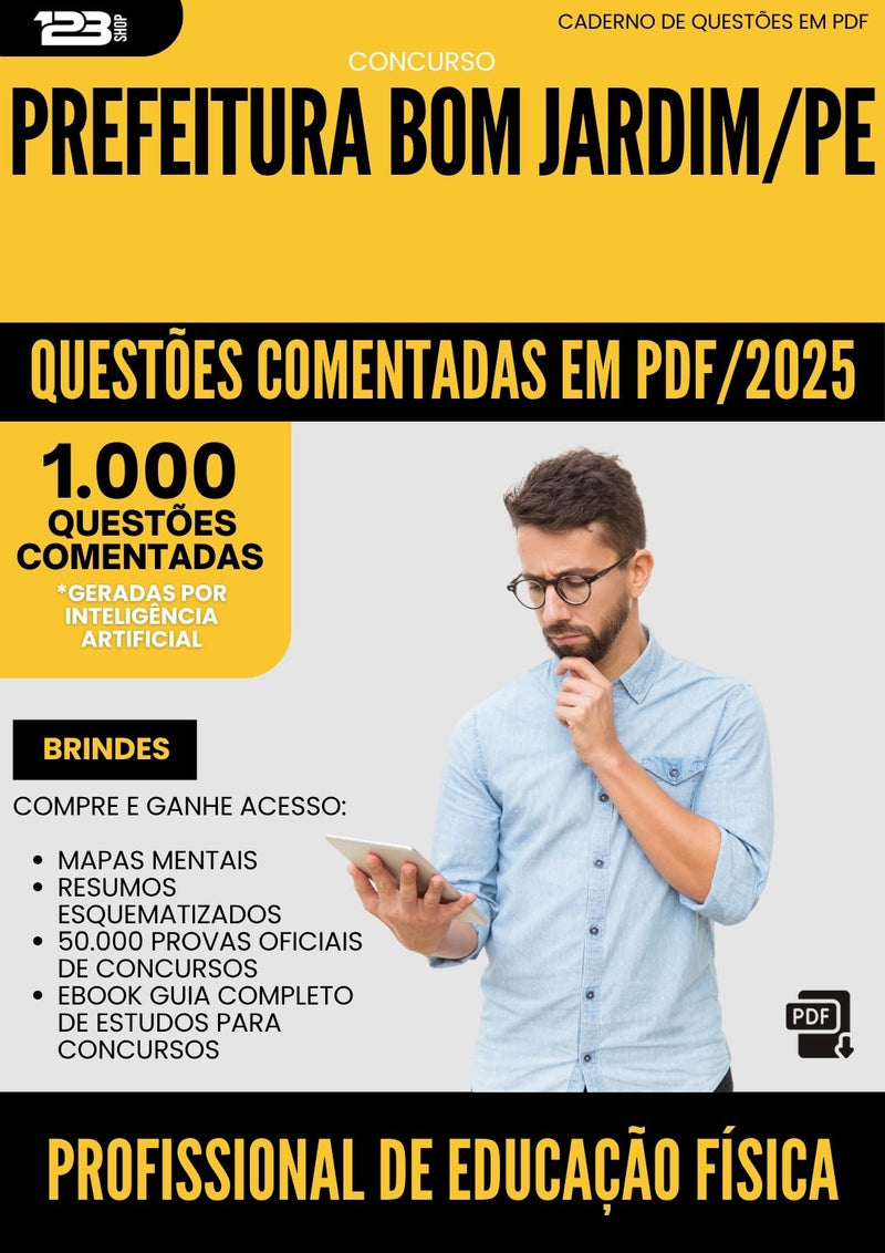 1000 Questões Comentadas para Concurso Profissional De Educacao Fisica da Prefeitura Bom Jardim Pe 2025 - 1000 Questões