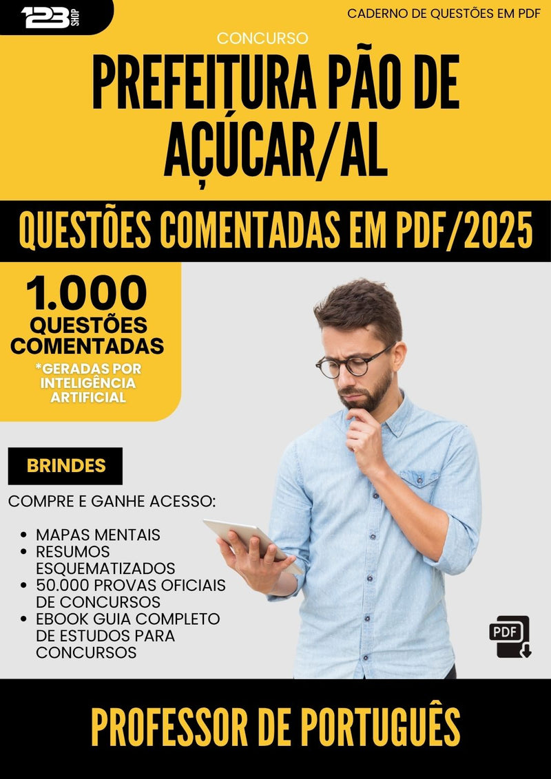 1000 Questões Comentadas para Concurso Professor De Portugues da Prefeitura Pao De Acucar Al 2025 - 1000 Questões