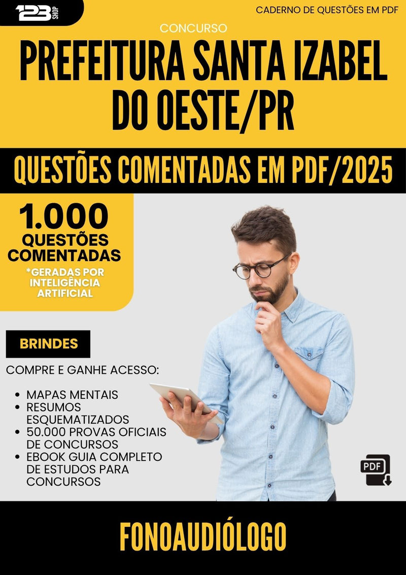 1000 Questões Comentadas para Concurso Fonoaudiologo da Prefeitura Santa Izabel Do Oeste Pr 2025 - 1000 Questões