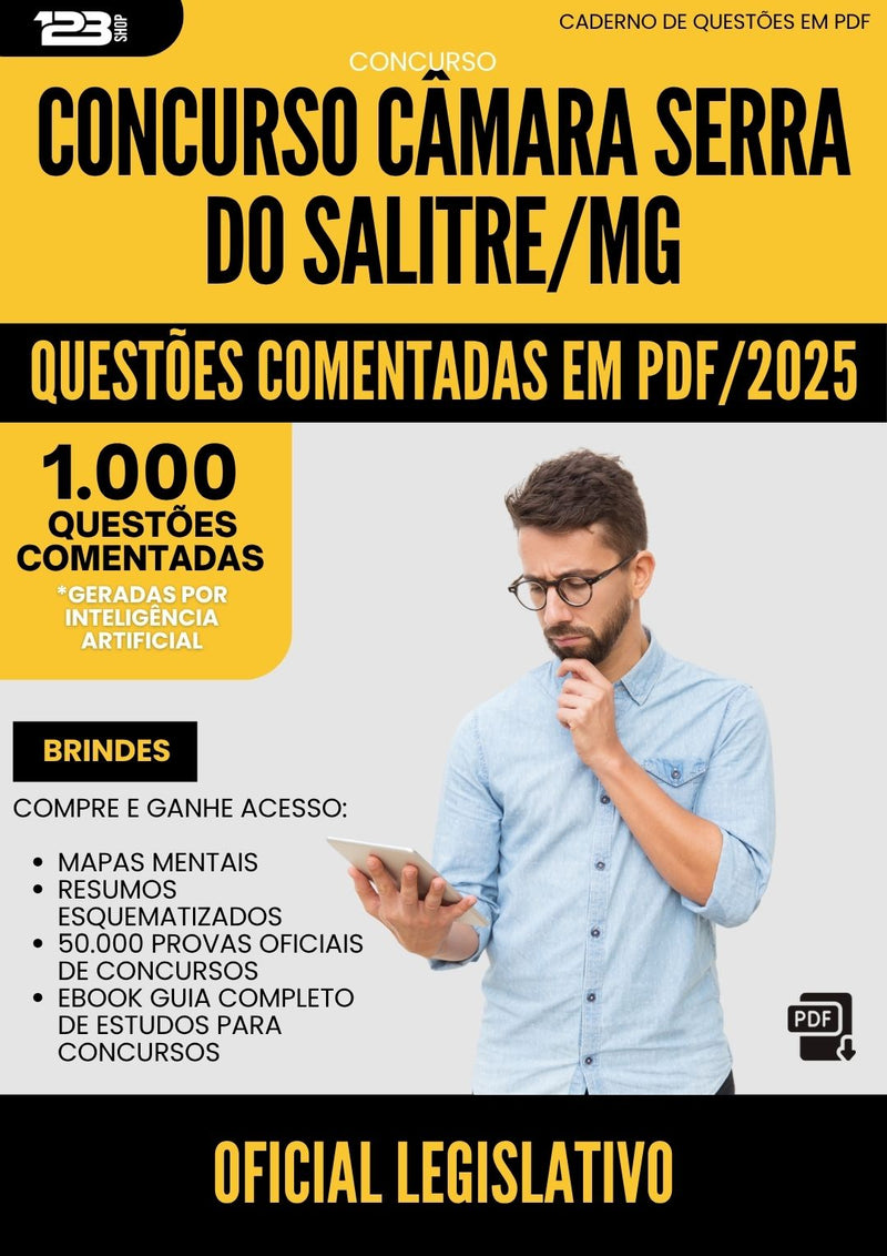 1000 Questões Comentadas para Concurso Oficial Legislativo Camara Serra Do da Prefeitura Salitre Mg 2025 - 1000 Questões