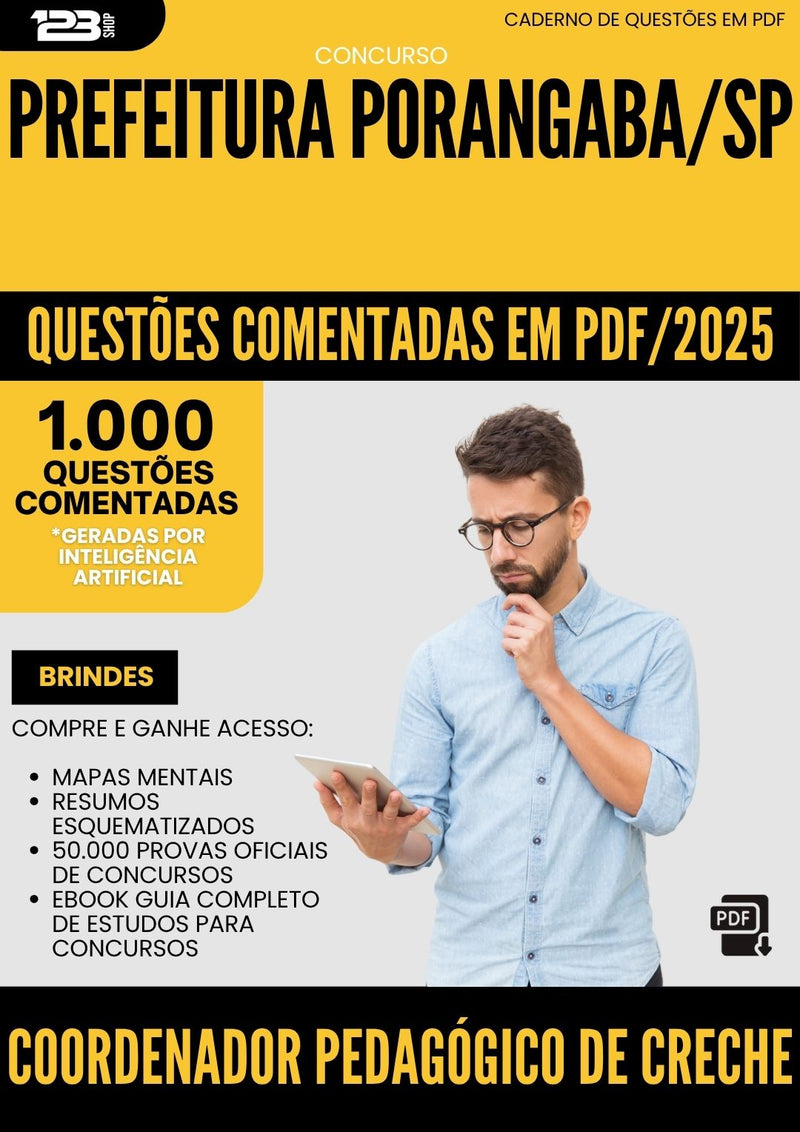 1000 Questões Comentadas para Concurso Coordenador Pedagogico De Creche da Prefeitura Porangaba Sp 2025 2 - 1000 Questões