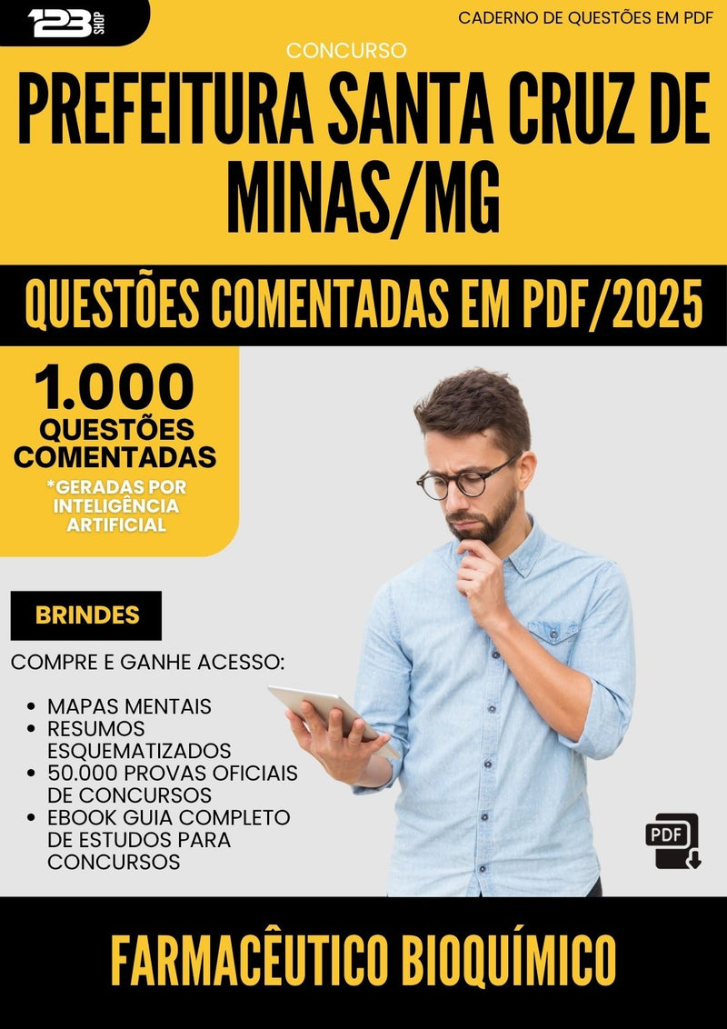 1000 Questões Comentadas para Concurso Farmaceutico Bioquimico Santa da Prefeitura Cruz De Minas Mg 2025 - 1000 Questões