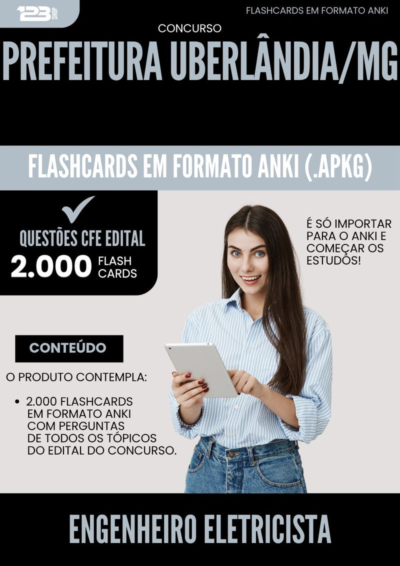 Flashcards para Concurso da Prefeitura Uberlandia Mg 2025 Engenheiro Eletricista - 2000 Flashcards de Acordo com Edital