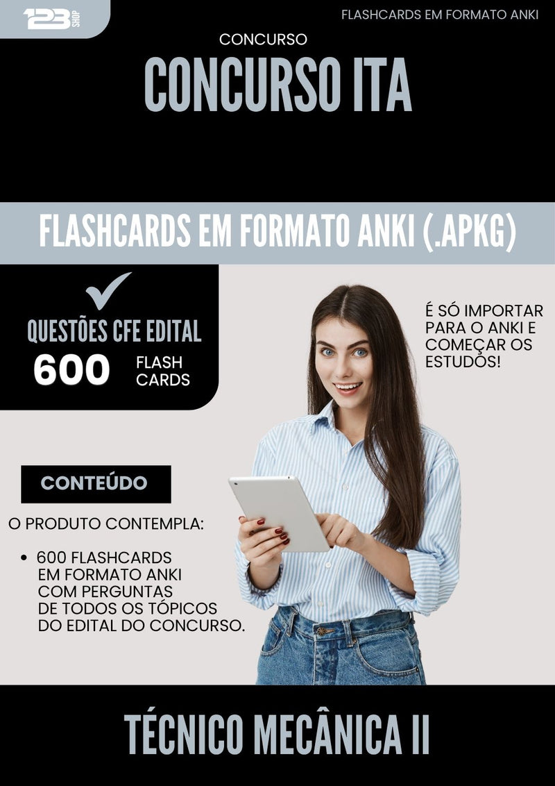 Flashcards para Concurso Tecnico Mecanica Ii da Prefeitura Ita 2025 - 600 Flashcards de Acordo com Edital