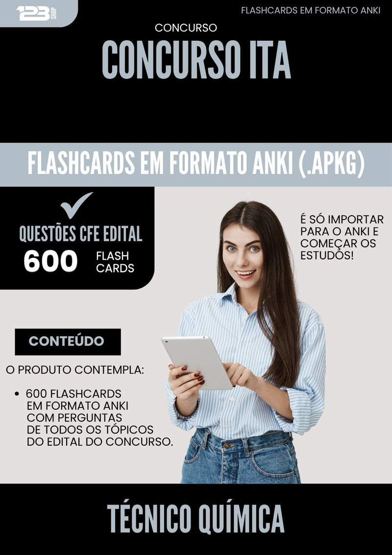 Flashcards para Concurso Tecnico Quimica da Prefeitura Ita 2025 - 600 Flashcards de Acordo com Edital