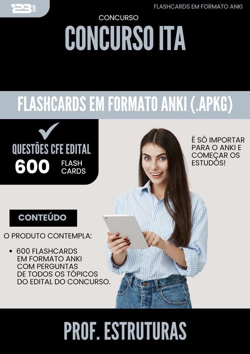 Flashcards para Concurso Professor Estruturas da Prefeitura Ita 2025 - 600 Flashcards de Acordo com Edital