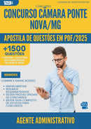 Apostila de Questões para Concurso Agente Administrativo Contabilidade Camara da Prefeitura Ponte Nova Mg 2025 - Mais de 1.500 Questões