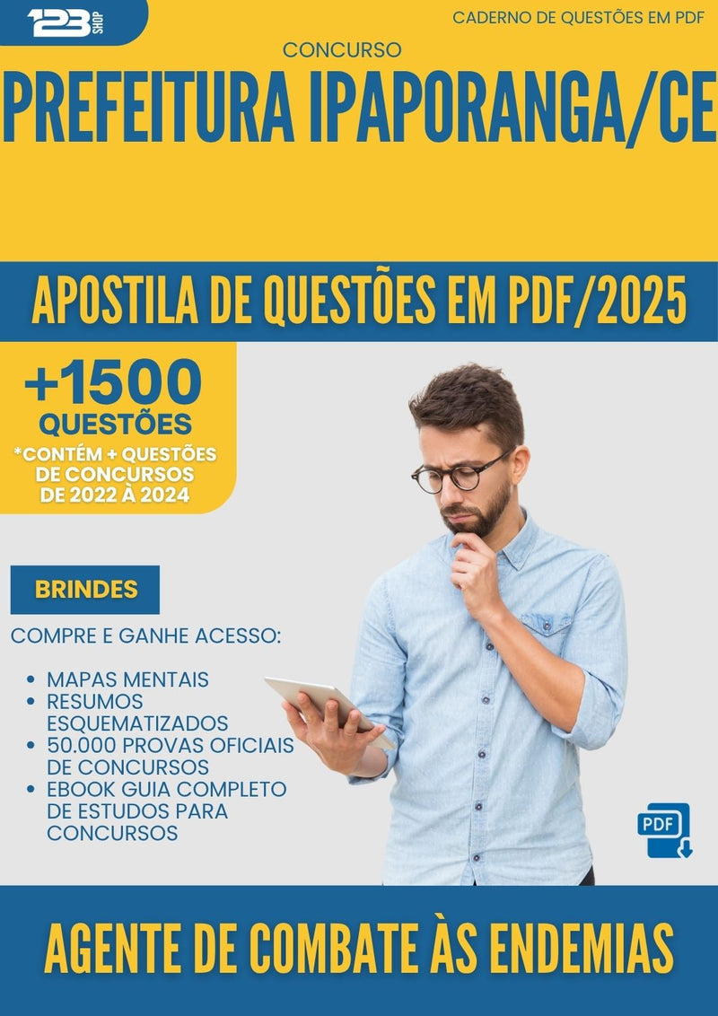 Apostila de Questões para Concurso Agente De Combate As Endemias da Prefeitura Ipaporanga Ce 2025 - Mais de 1.500 Questões