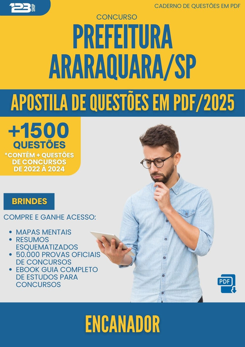 Apostila de Questões para Concurso Encanador da Prefeitura Araraquara Sp 2025 - Mais de 1.500 Questões