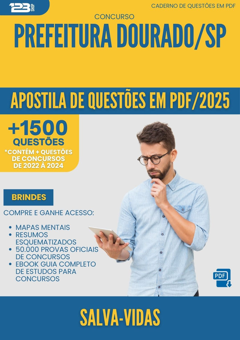 Apostila de Questões para Concurso Salva Vidas da Prefeitura Dourado Sp 2025 - Mais de 1.500 Questões