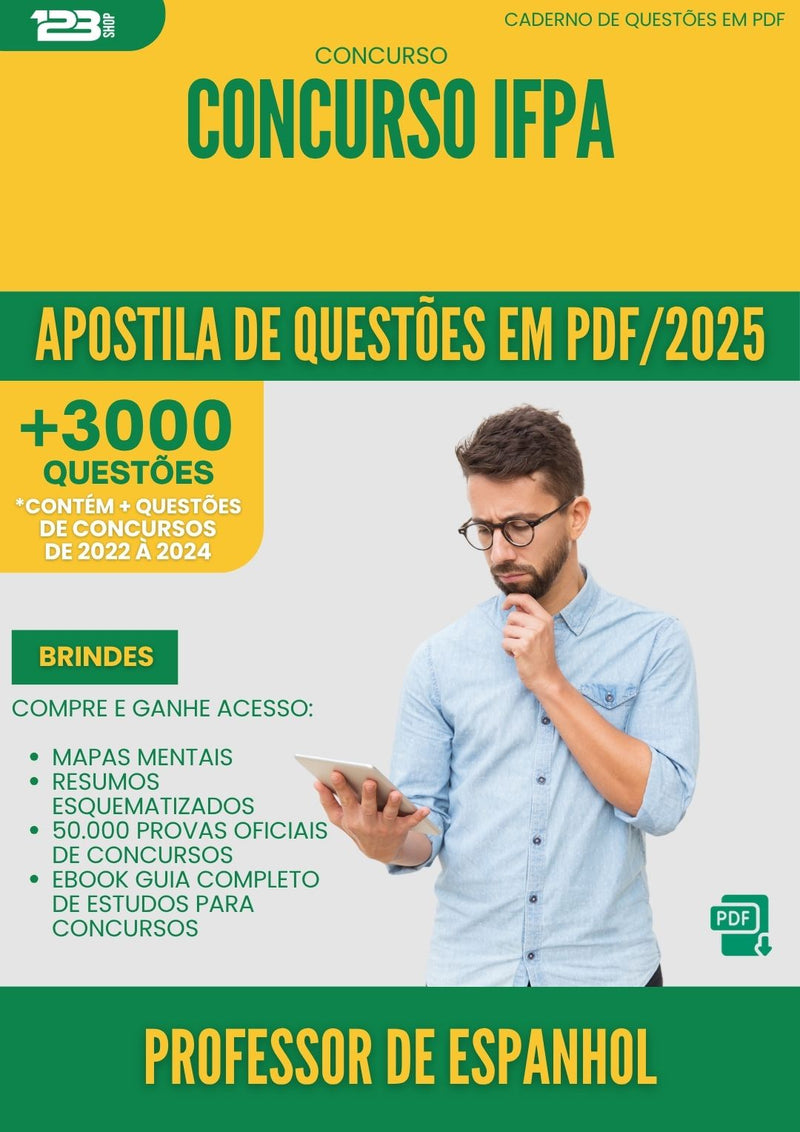 Apostila de Questões para Concurso Professor De Espanhol Ifpa 2025 - Mais de 3.000 Questões