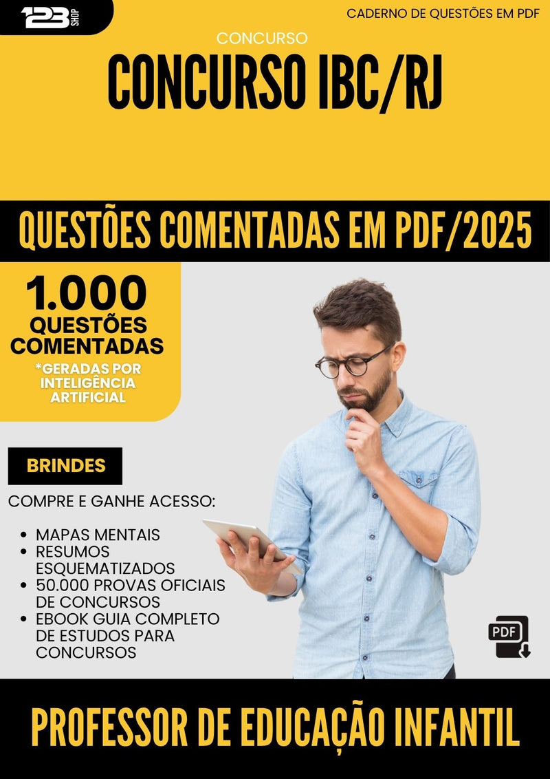 1000 Questões Comentadas para Concurso Professor De Educacao Infantil Ibc Rj 2025 - 1000 Questões
