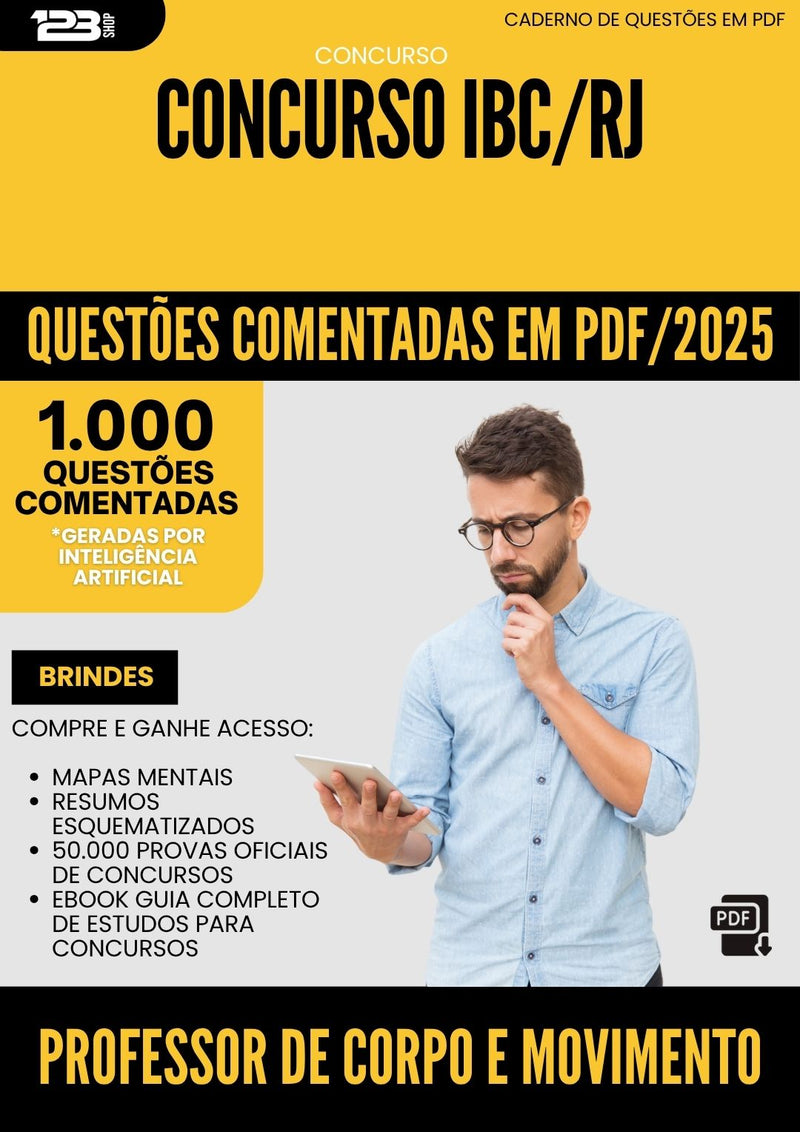 1000 Questões Comentadas para Concurso Professor De Corpo E Movimento Ibc Rj 2025 - 1000 Questões